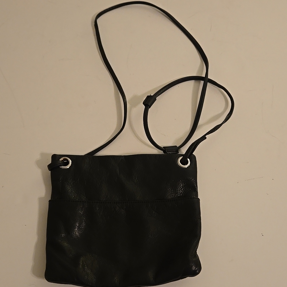 margot Small Black Leather Crossbody Bag